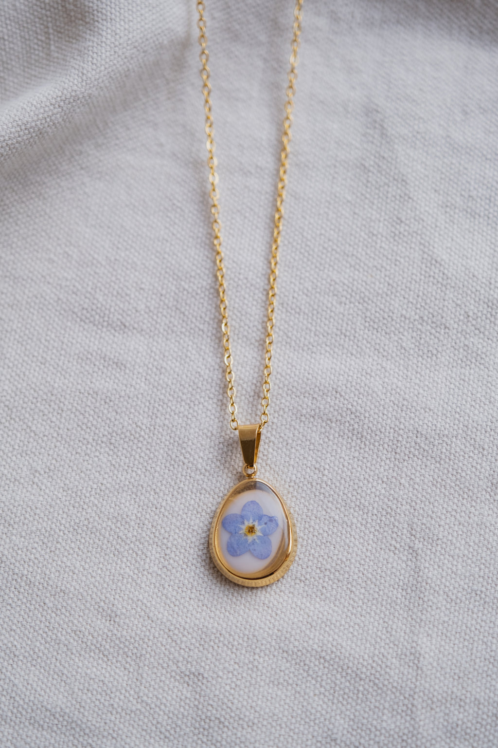 Collana "vintage" con Myosotis "non ti scordar di me"