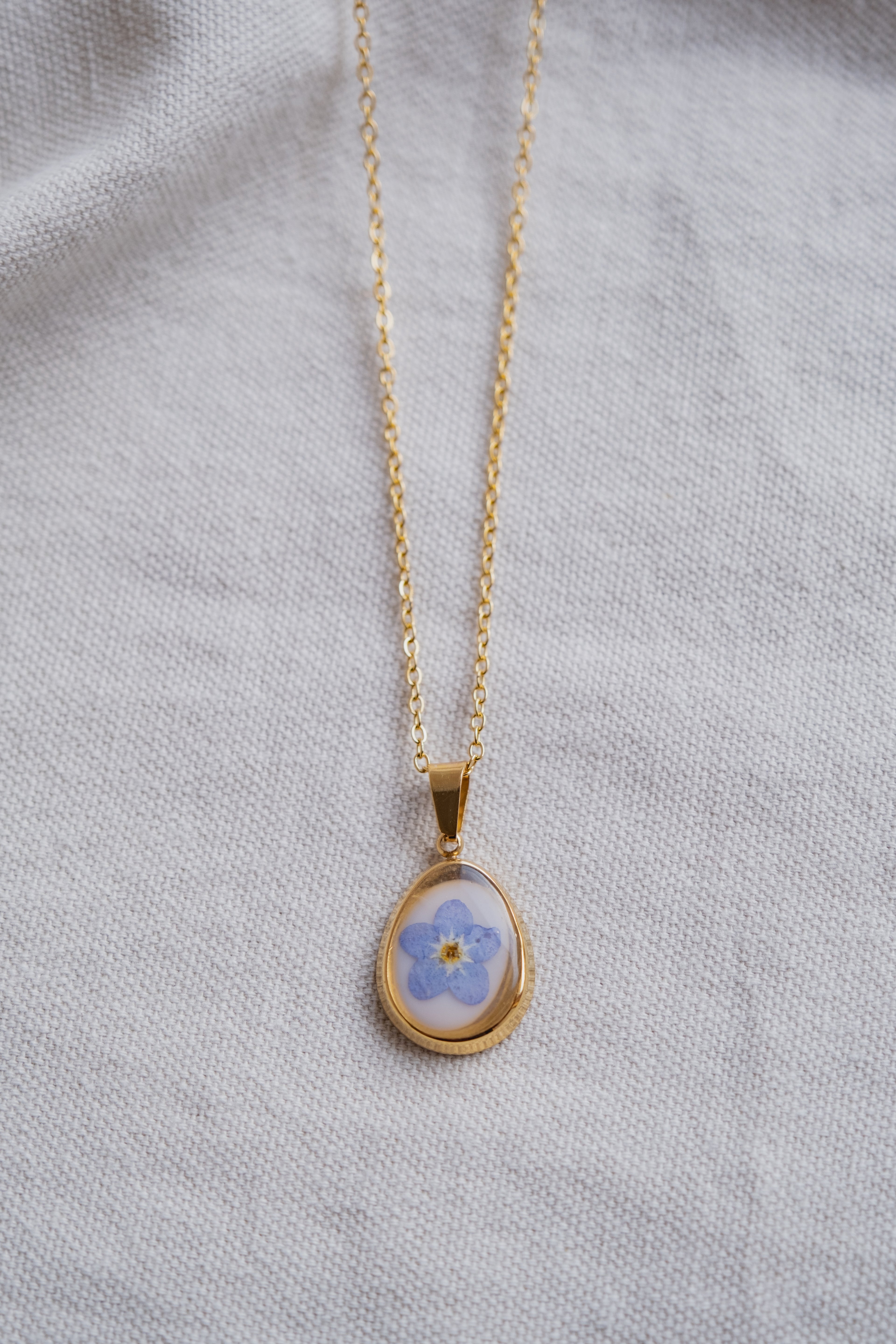 Collana "vintage" con Myosotis "non ti scordar di me"