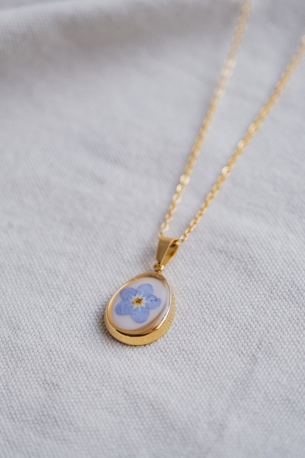 Collana "vintage" con Myosotis "non ti scordar di me"