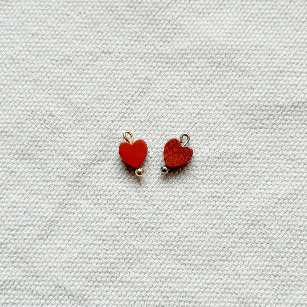 Ciondolo cuore di diaspro rosso