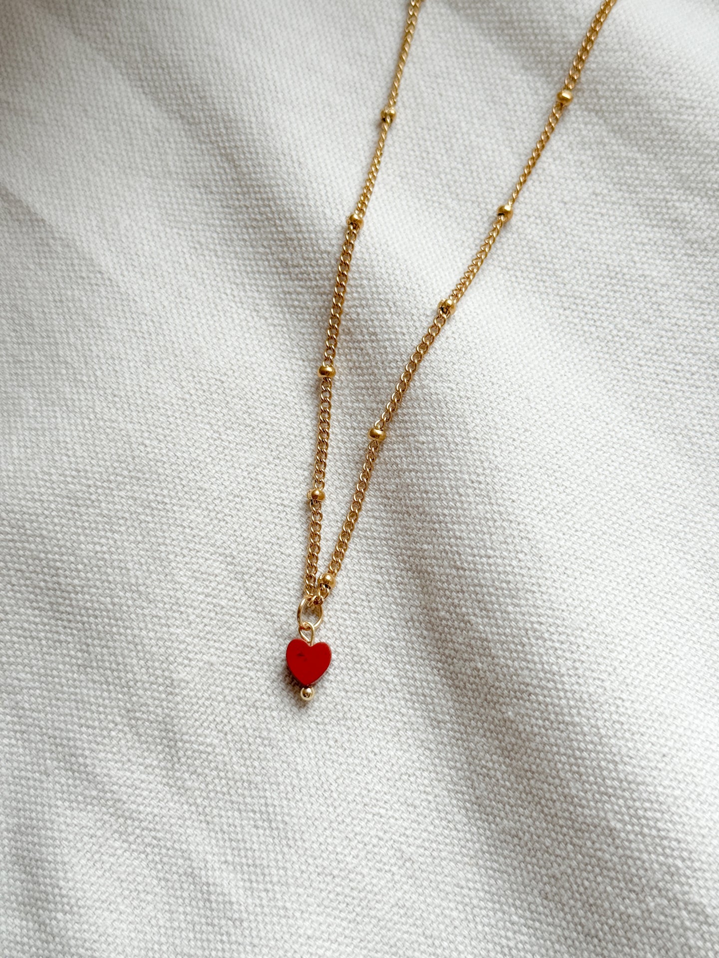 Ciondolo cuore di diaspro rosso