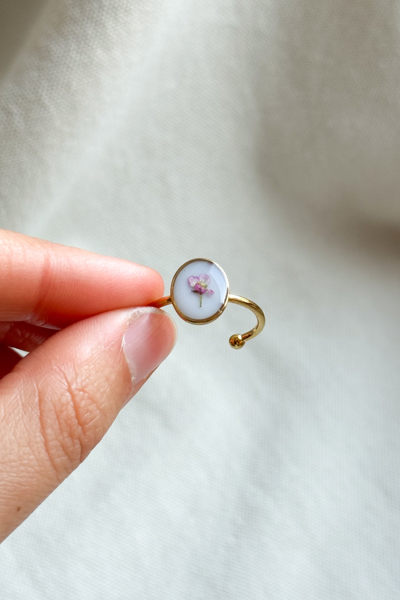 Anello con fondo bianco e Alisso